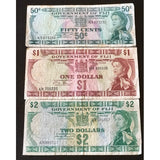 Fiji 1971 Set of 3 Notes