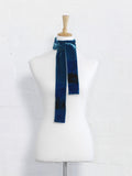 Cobalt - Silk Velvet Skinny Scarf - brushstroke