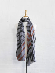 Dove Cashmere Wrap - orange animal stripe