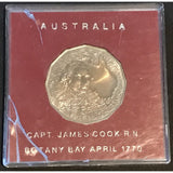 Capt James Cook Bicentenary Coin in Red perspex case