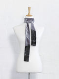 Silver - Velvet Silk Skinny Scarf - brushstroke