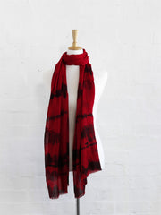 Red Cashmere Wrap - black radiowave