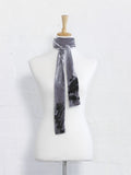 Silver - Velvet Silk Skinny Scarf - splatter